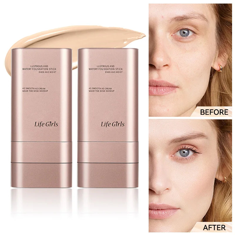 Fond de Teint Hydratant Léger Double Tête Rotatif Waterproof — Avec Pinceau Intégré