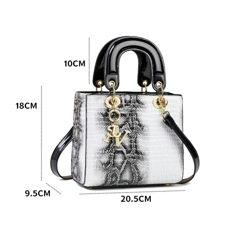 Sac à Main Femme Luxe Cuir Brillant — Bandoulière Messenger, Designer Tendance