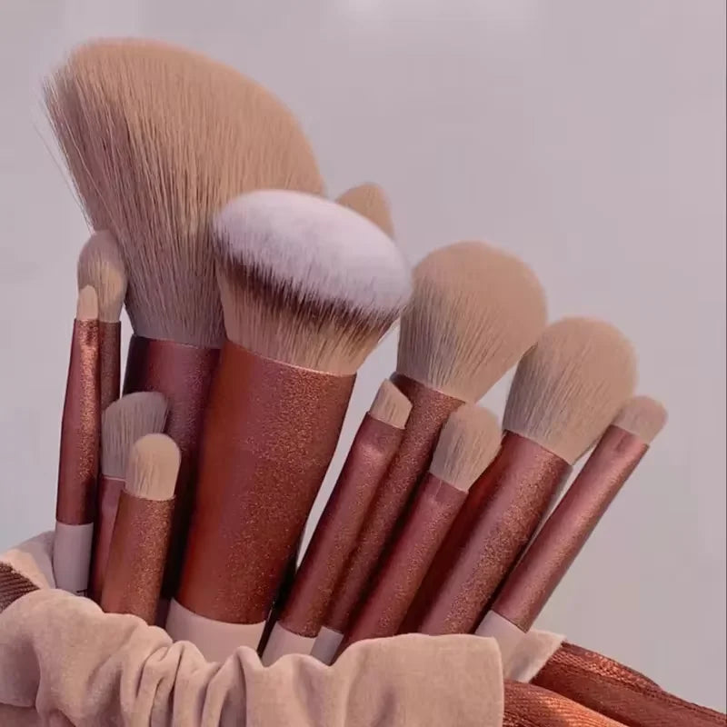 Set Pinceaux Maquillage 13/15 Pièces — Fond de Teint, Fard à Paupières, Blush