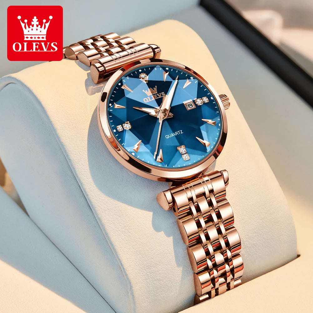OLEVS Montre Femme Fashion Élégante — Quartz, Acier Inoxydable, Étanche, Date