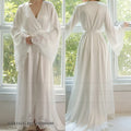 Robe de Chambre Mariée Blanche Dentelle Longue — Kimono Soie Glacée, Sexy Lounge