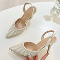 Escarpins Cristal Boucle Femme — Bout Pointu, Talon Fin, Mules Banquet Soirée