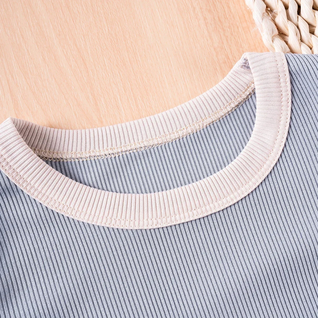 Ensemble 2 pièces bébé mixte – T-shirt uni manches courtes & short coton, 6 mois-5 ans