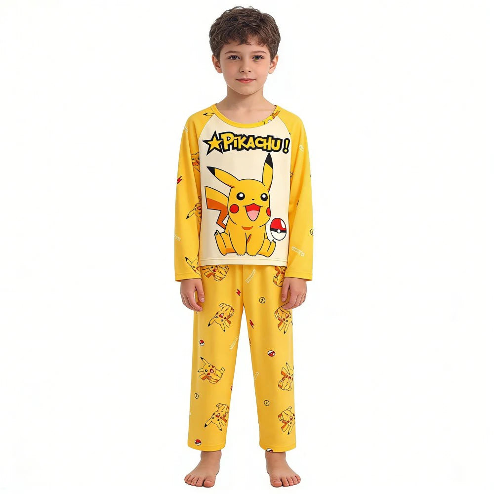Pyjama Enfant Pikachu Pokémon — Manches Longues, Doux & Confortable, Garçon & Fille