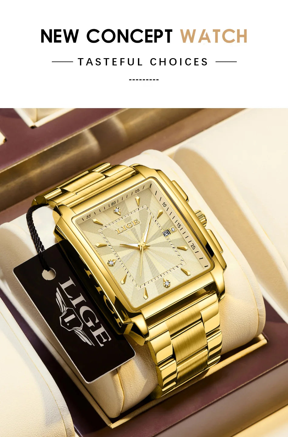 LIGE Montre Homme Business Chronographe — Acier Inoxydable, Étanche, Élégante