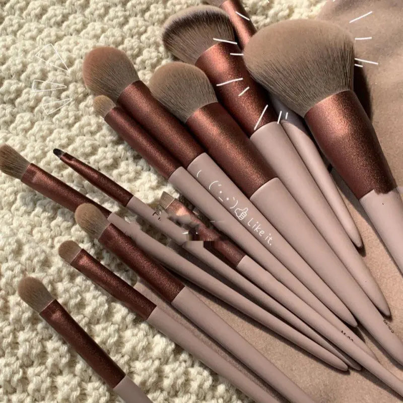 Set 13 Pinceaux Maquillage Femme — Fond de Teint, Fard à Paupières, Blush