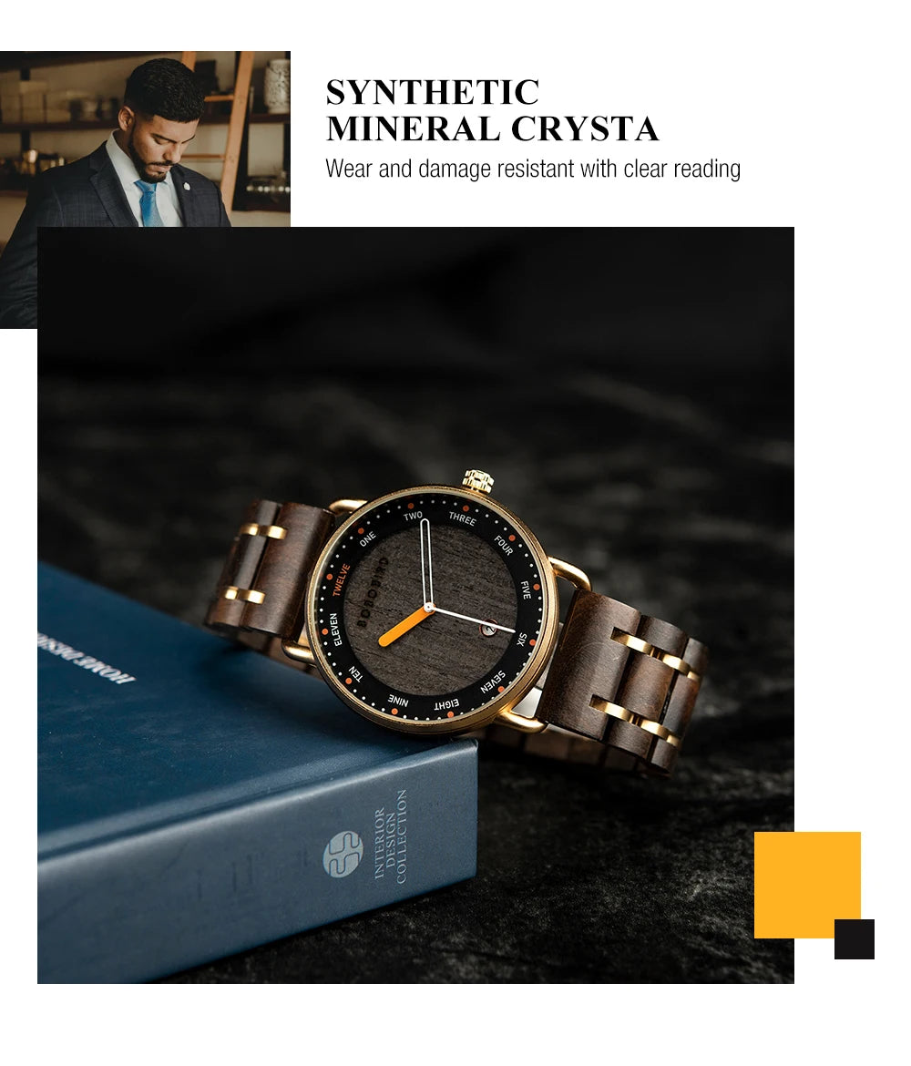 BOBO BIRD Montre Homme Bois Quartz — Casual, Cadeau Unique, Livraison Directe