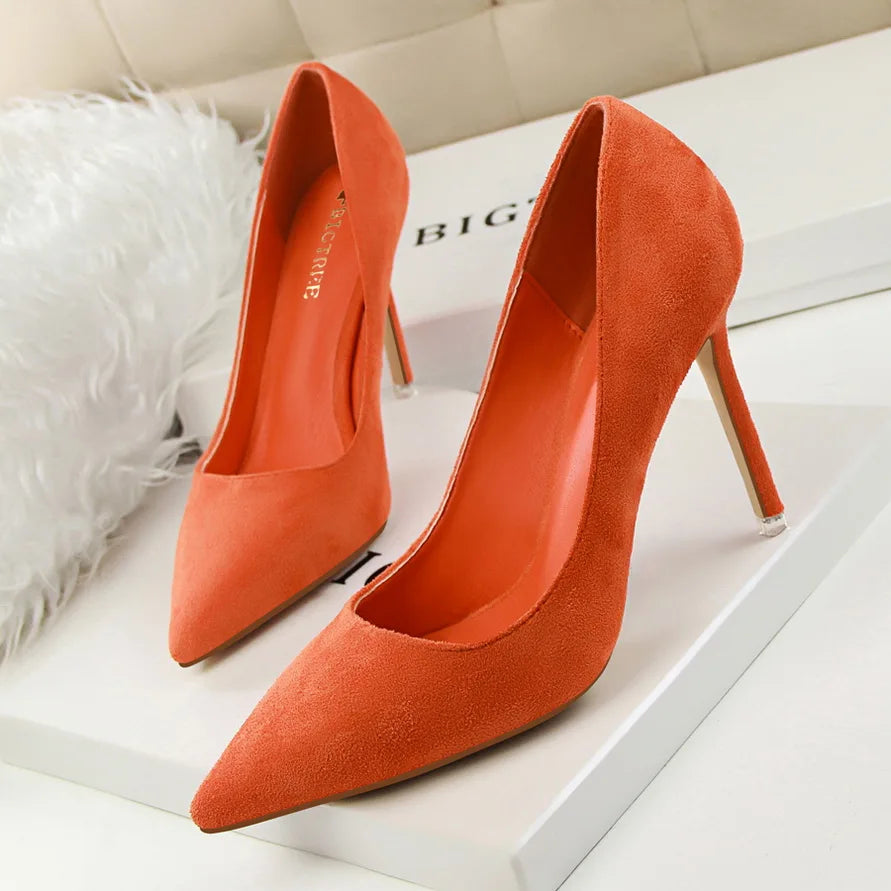 Escarpins Femme 9cm Jaune Bordeaux — Suède, Grande Taille, Mariage Prom