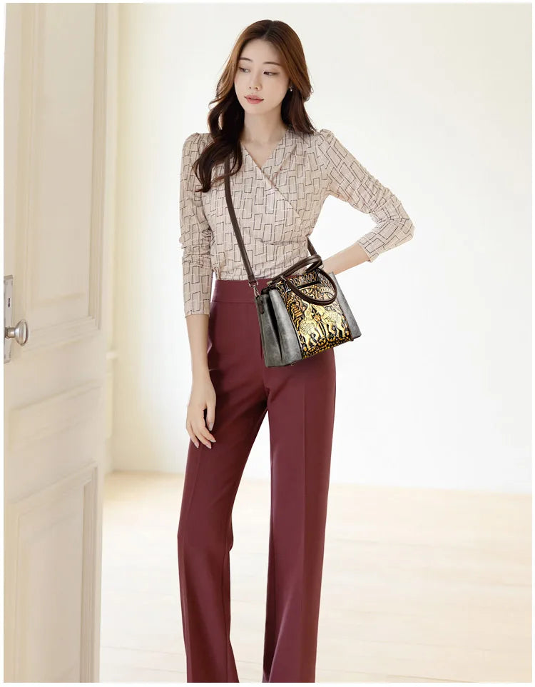 Sac À Main Femme Cuir PU Gaufré Artisanal — 3 Compartiments, Grande Capacité, Bandoulière