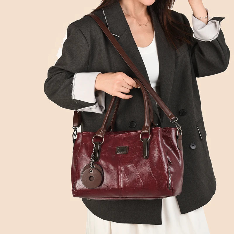 Sac à Main Femme Cuir PU — Tote Bandoulière Messenger, Grande Capacité