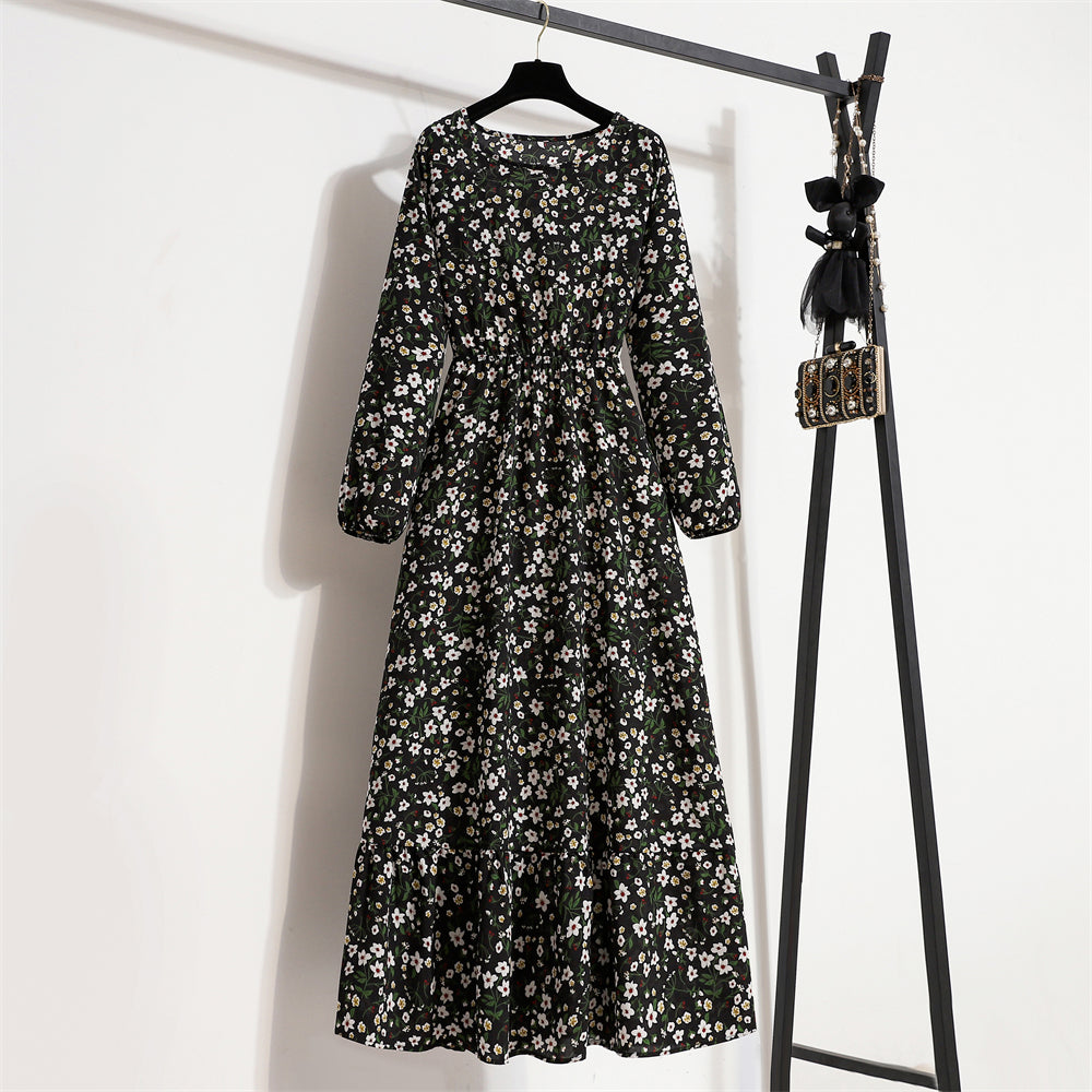 Robe Maxi Femme Été — Imprimé Floral Manches Longues Plage & Soirée