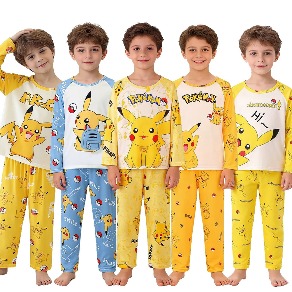 Pyjama Enfant Pikachu Pokémon — Manches Longues, Doux & Confortable, Garçon & Fille