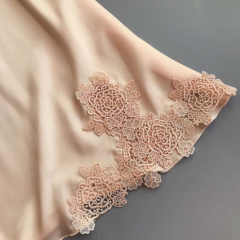 Nuisette Femme Soie Glacée Halter Printemps Été — Bretelles, Sexy, Lounge Maison
