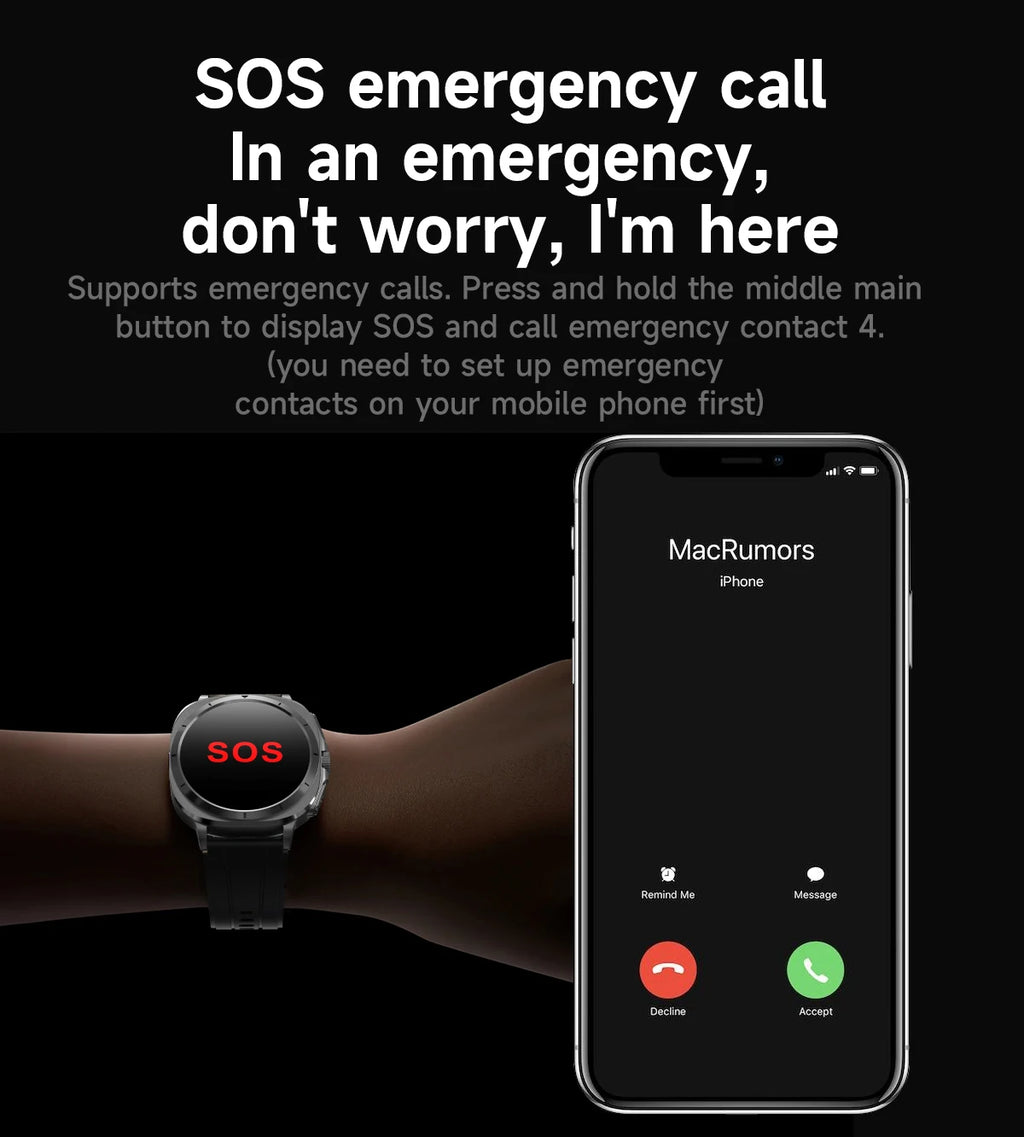 Montre Connectée Santé ECG Laser 2025 — Tension Artérielle, Acide Urique, NFC, Appels