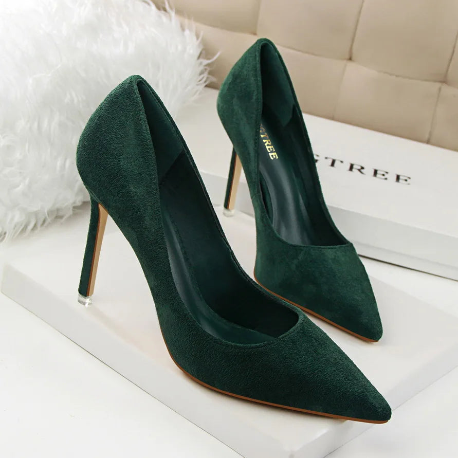 Escarpins Femme 9cm Jaune Bordeaux — Suède, Grande Taille, Mariage Prom