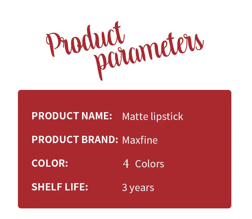 Rouge à Lèvres Mat Nude 4 Couleurs — Waterproof, Longue Tenue, Velours Sexy