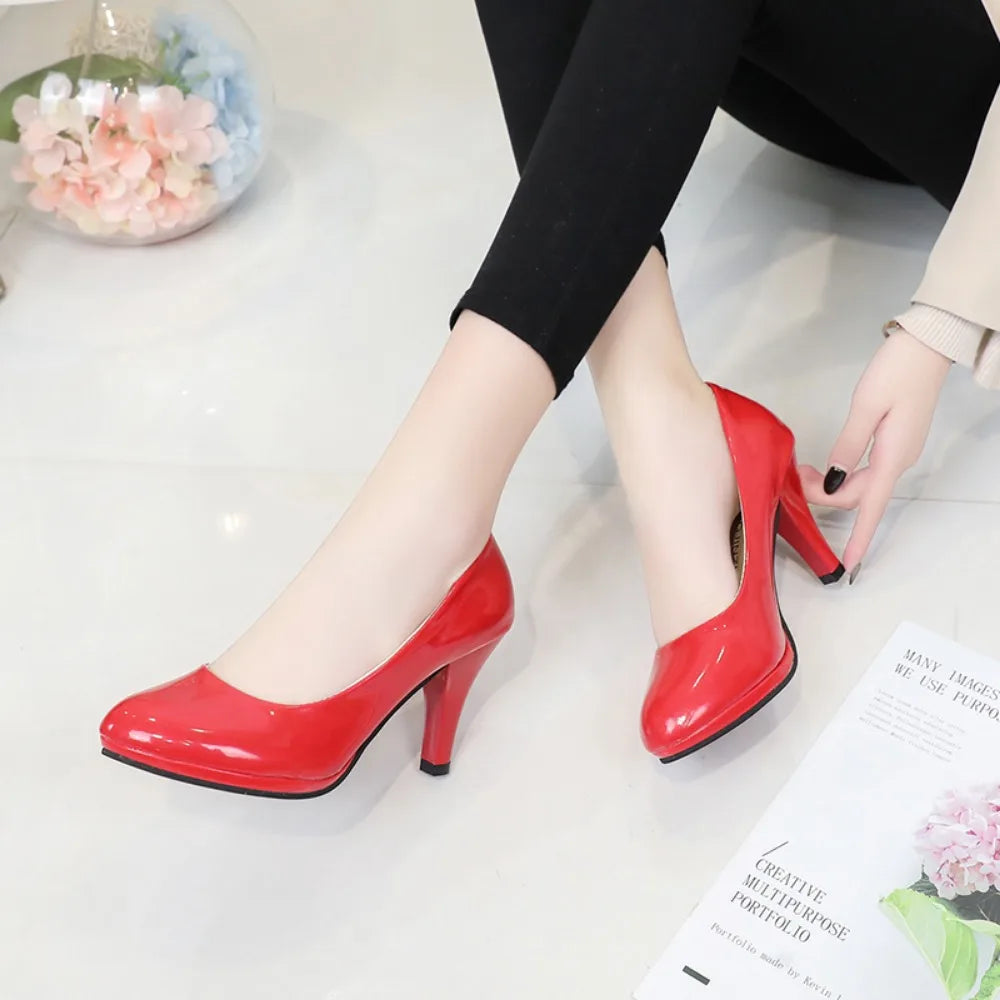 Escarpins Femme Talon Haut Mariage — Blanc, Noir, Rouge, Grande Taille 34-42