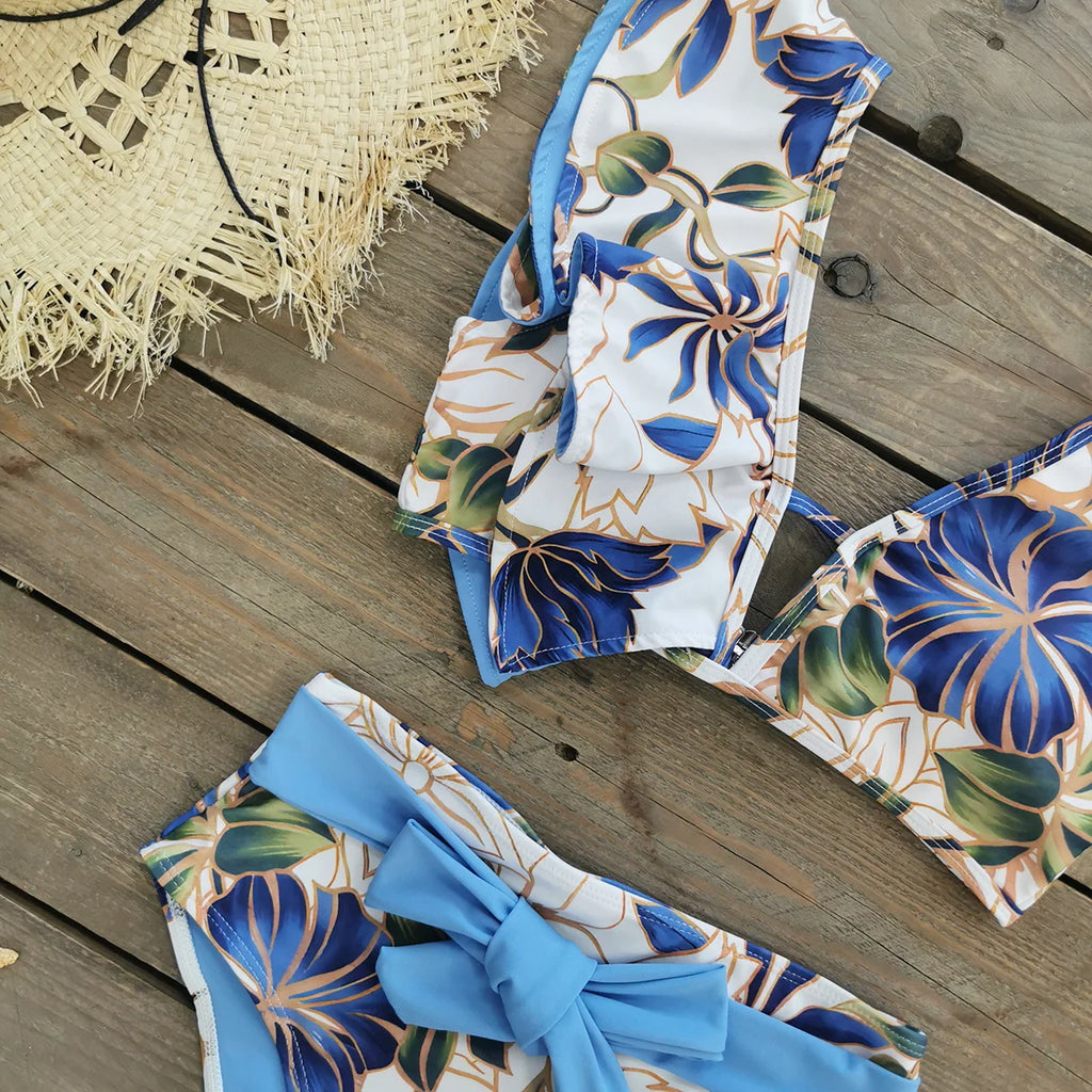 Bikini Taille Haute Bandage Floral 2026 — Volanté, Push Up, Bretelles Brésilien