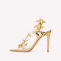 Sandales Femme Paillettes Feuille Stiletto — Bout Pointu, Soirée & Prom Élégant