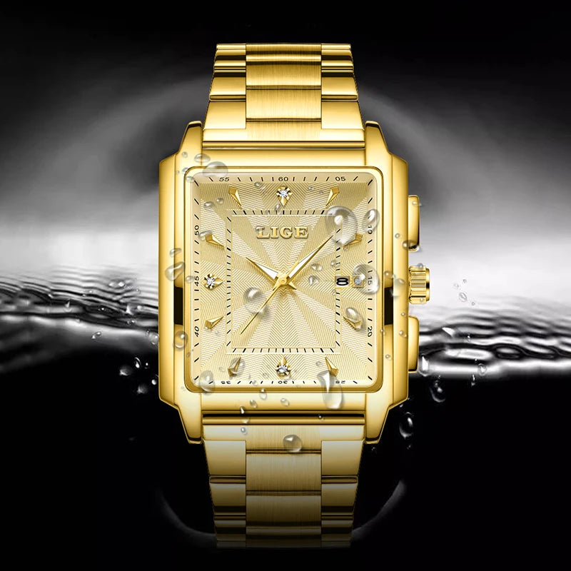 LIGE Montre Homme Business Chronographe — Acier Inoxydable, Étanche, Élégante