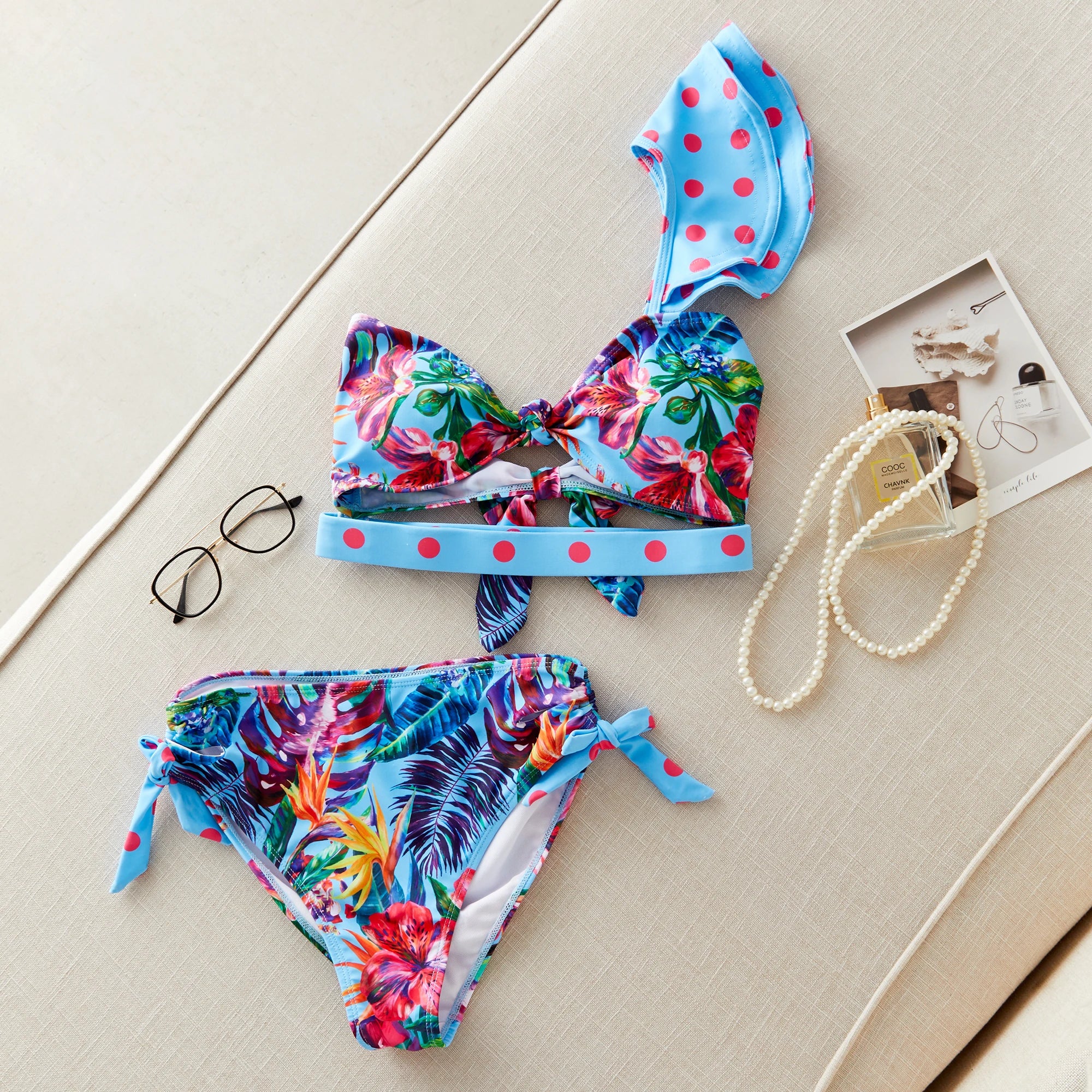 Bikini Taille Haute Bandage Floral 2026 — Volanté, Push Up, Bretelles Brésilien