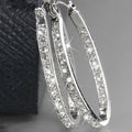 Boucles d'Oreilles Créoles Zircon Brillant — Élégantes, Accessoire Soirée & Fête