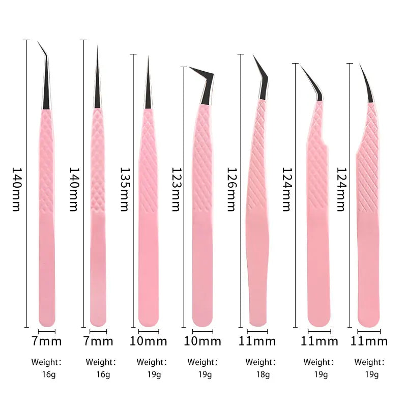 Pince à Cils Extension Fibre Acier Inoxydable — Outil Maquillage Précision