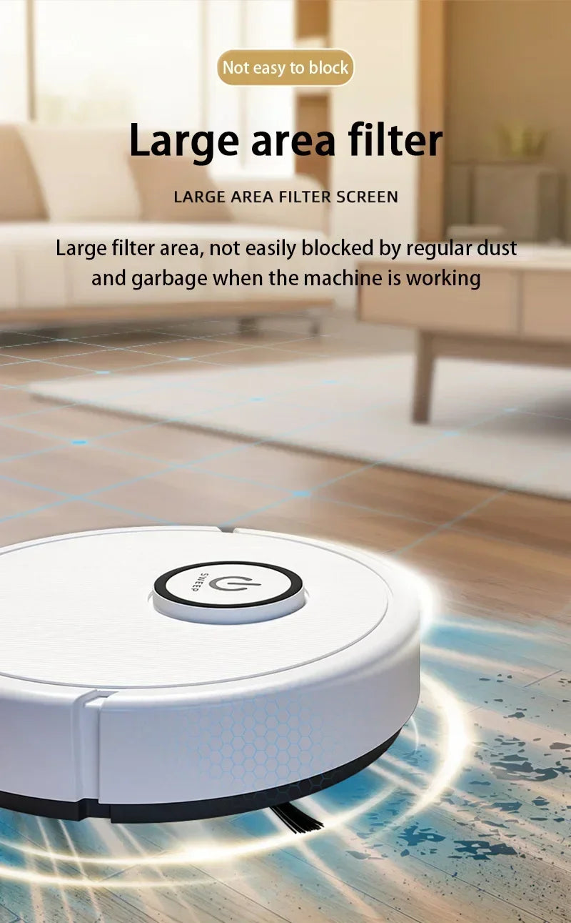 Aspirateur Robot 3-en-1 Intelligent — Aspiration 6000Pa, Lavage, Navigation Laser, Poils d'Animaux
