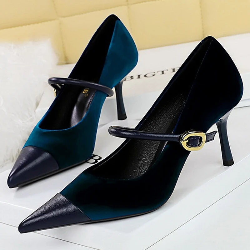 Escarpins Femme Bout Pointu Stiletto BIGTREE — Suède, 7cm 10cm, Grande Taille 43