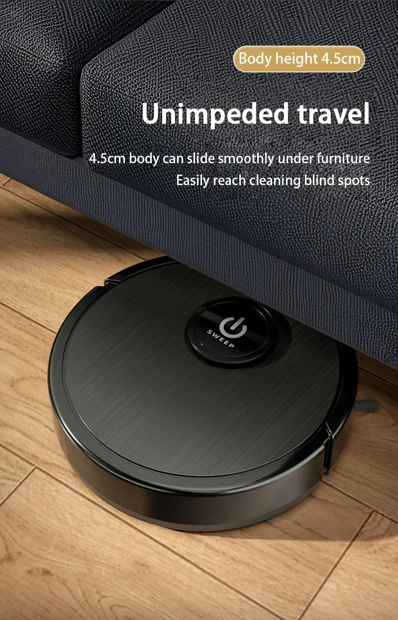 Aspirateur Robot 3-en-1 Intelligent — Aspiration 6000Pa, Lavage, Navigation Laser, Poils d'Animaux