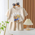 Ensemble 2 pièces enfant – T-shirt imprimé cartoon manches courtes & short, tenue décontractée 1-4 ans