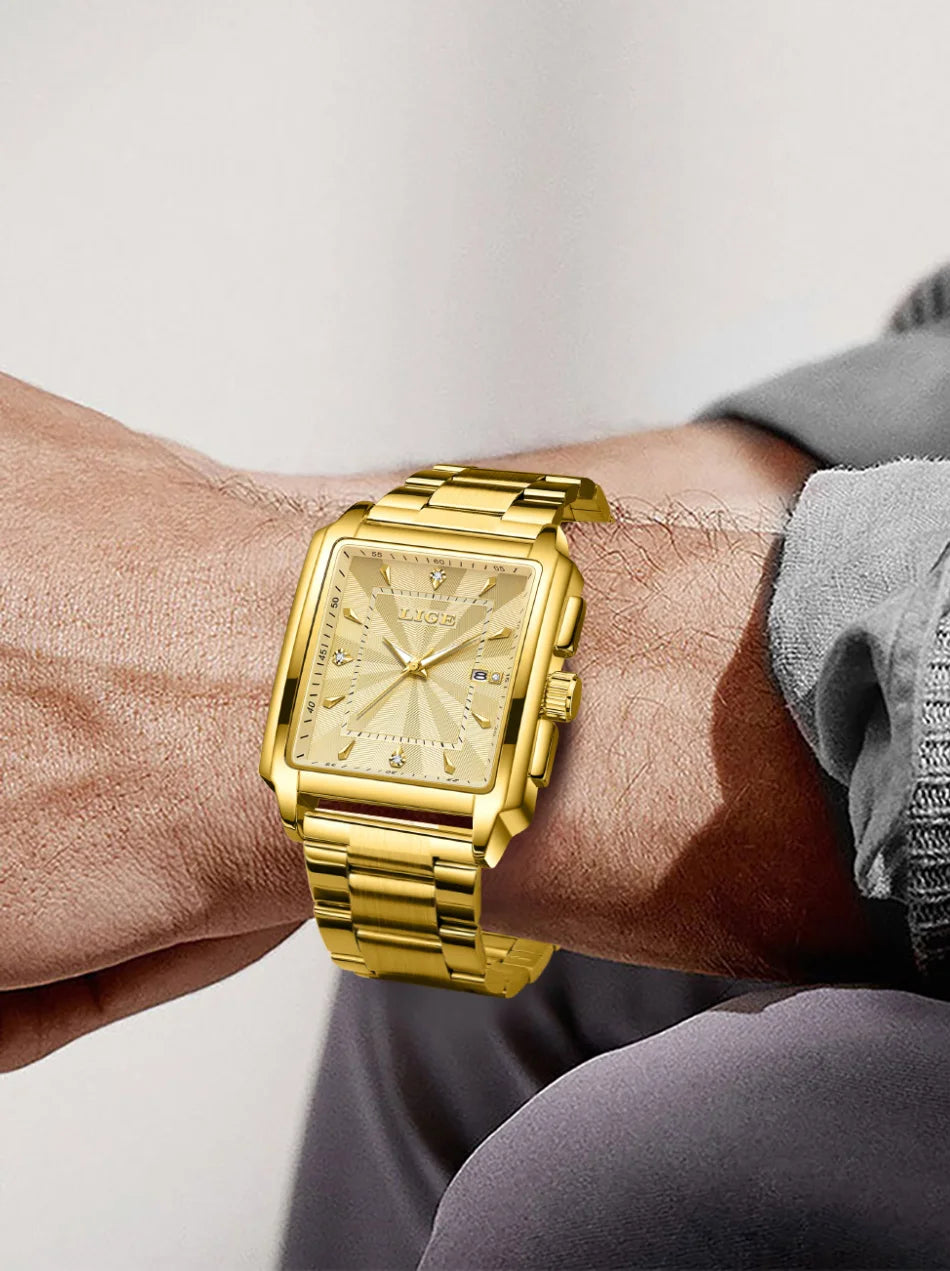 LIGE Montre Homme Business Chronographe — Acier Inoxydable, Étanche, Élégante