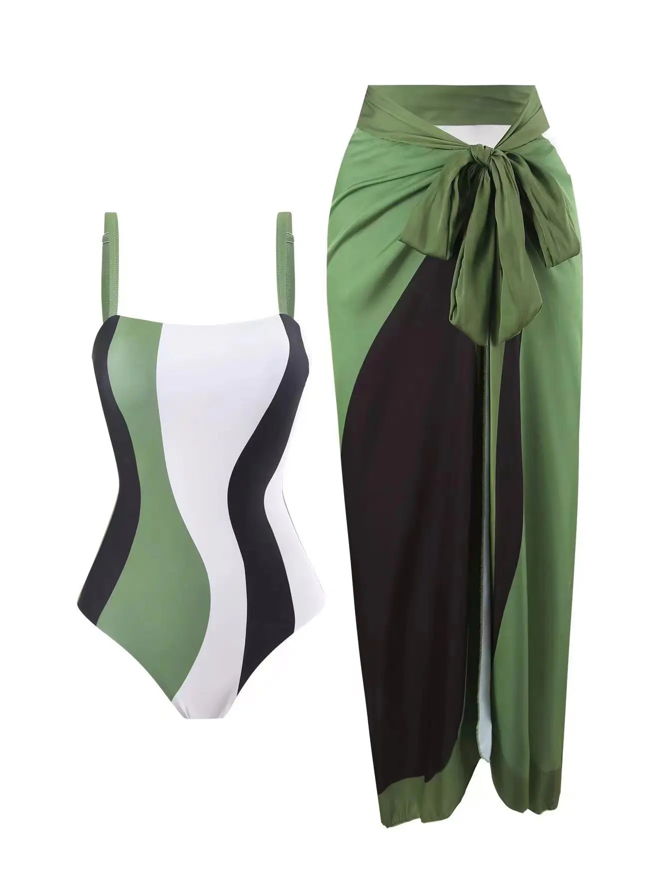 Maillot de Bain 1 Pièce Femme Couvrant — Jupe Gazée, Anti-UV, Plage & Source Chaude