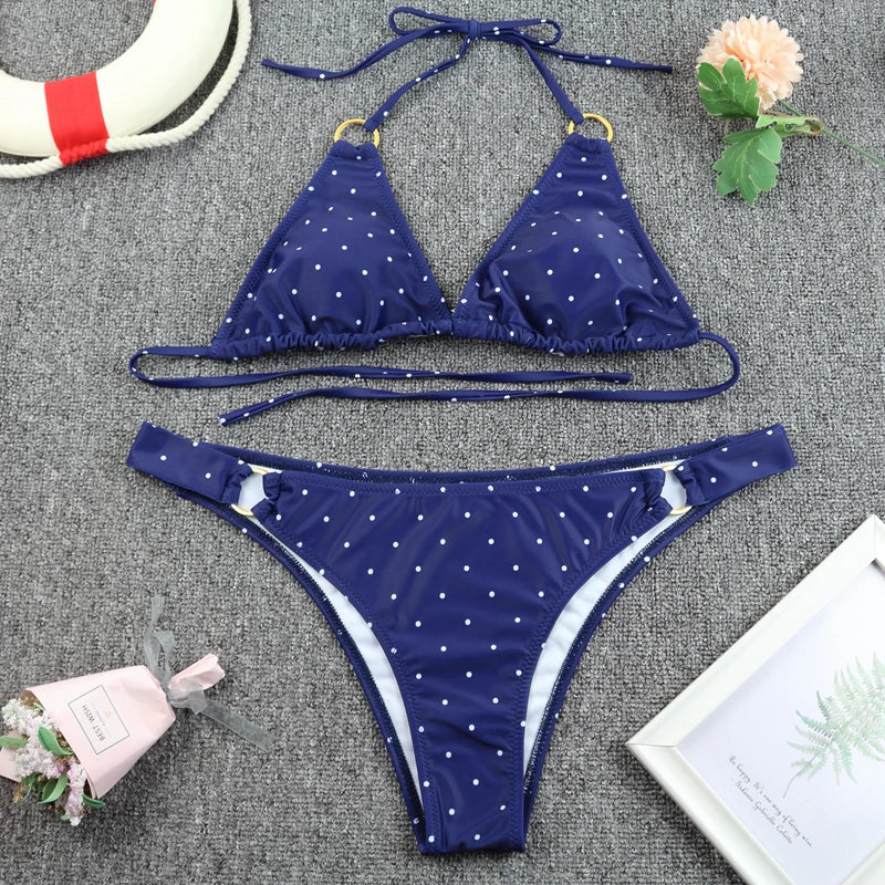 Bikini Halter 2 Pièces Vintage 2025 — Maillot de Bain Femme Brésilien Plage
