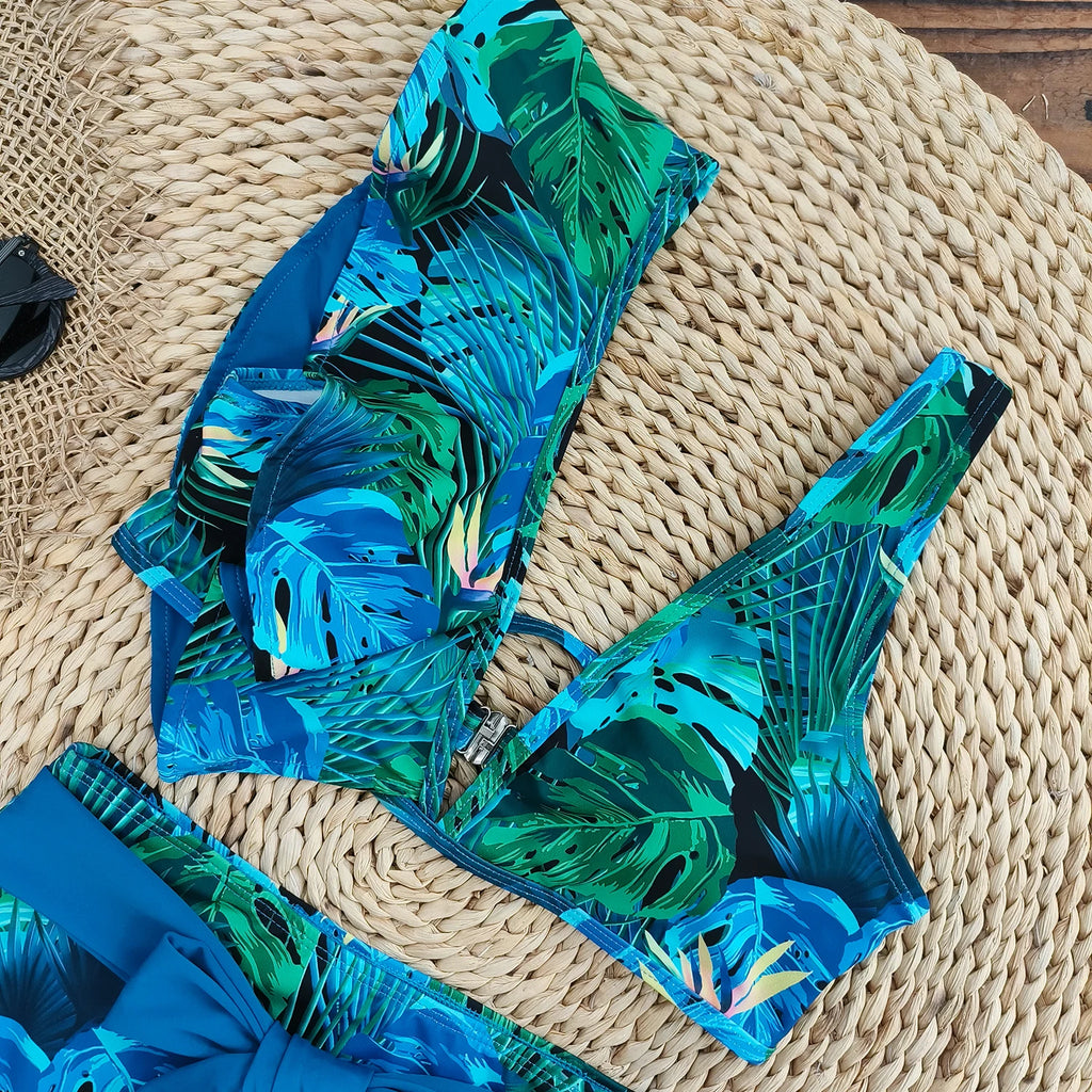 Bikini Taille Haute Bandage Floral 2026 — Volanté, Push Up, Bretelles Brésilien