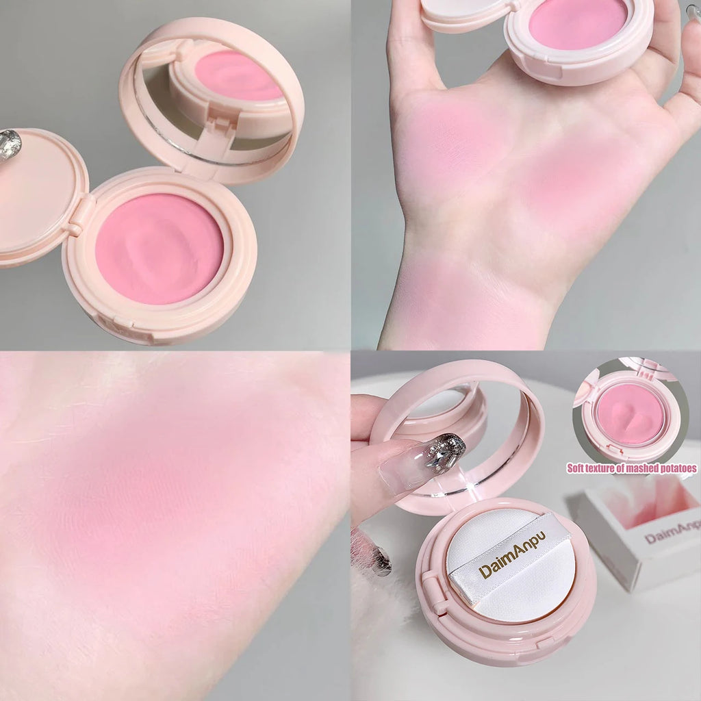 Blush Mousse Rose Fille Palette 4 Couleurs Mat & Pêche — Contouring Visage