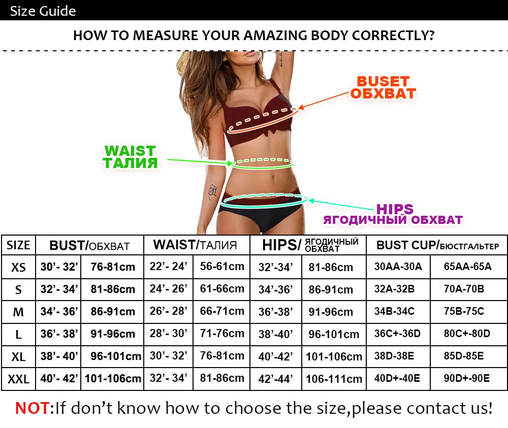 Bikini Noir Bandage Push Up 2024 — Grande Taille, Maillot de Bain Femme Brésilien