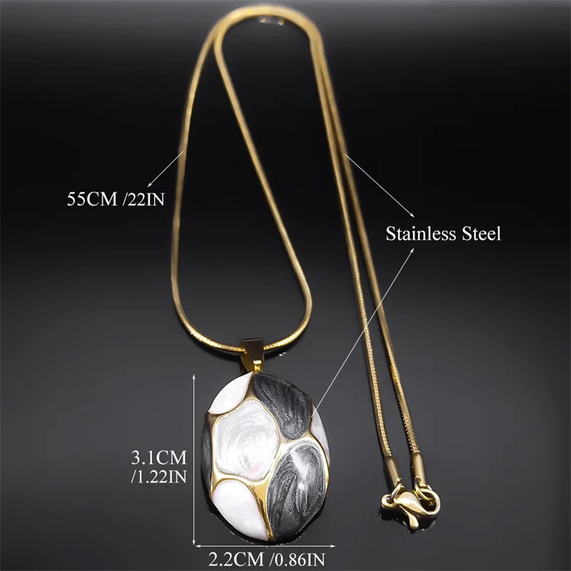 Collier Pendentif Charme Rose Femme — Chaîne Acier Inoxydable Doré Boho