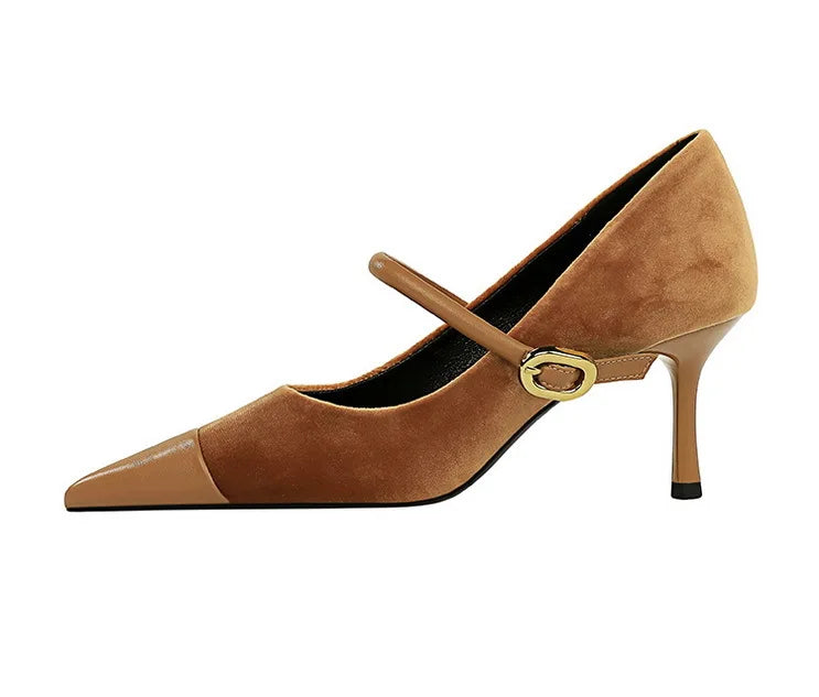 Escarpins Femme Bout Pointu Stiletto BIGTREE — Suède, 7cm 10cm, Grande Taille 43