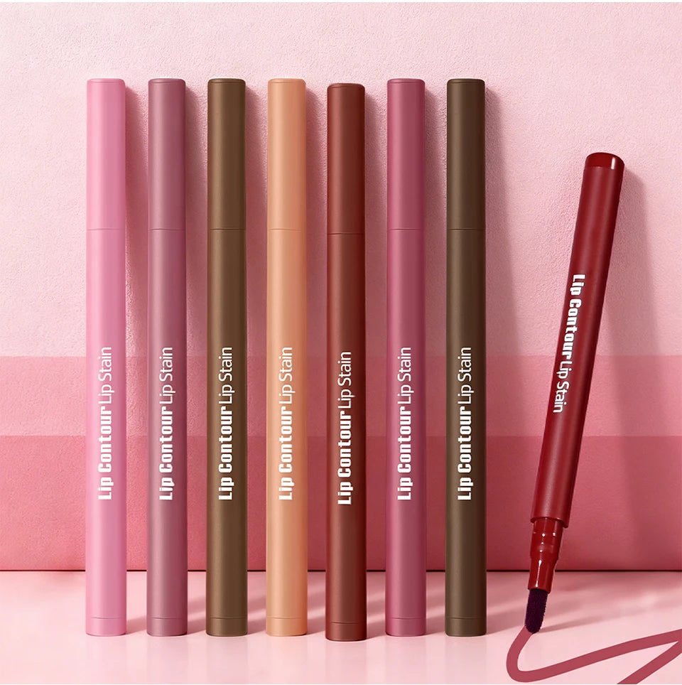 Crayon Contour Lèvres 2en1 Longue Tenue Anti-Bavure — Double Face Ultra Pigmenté