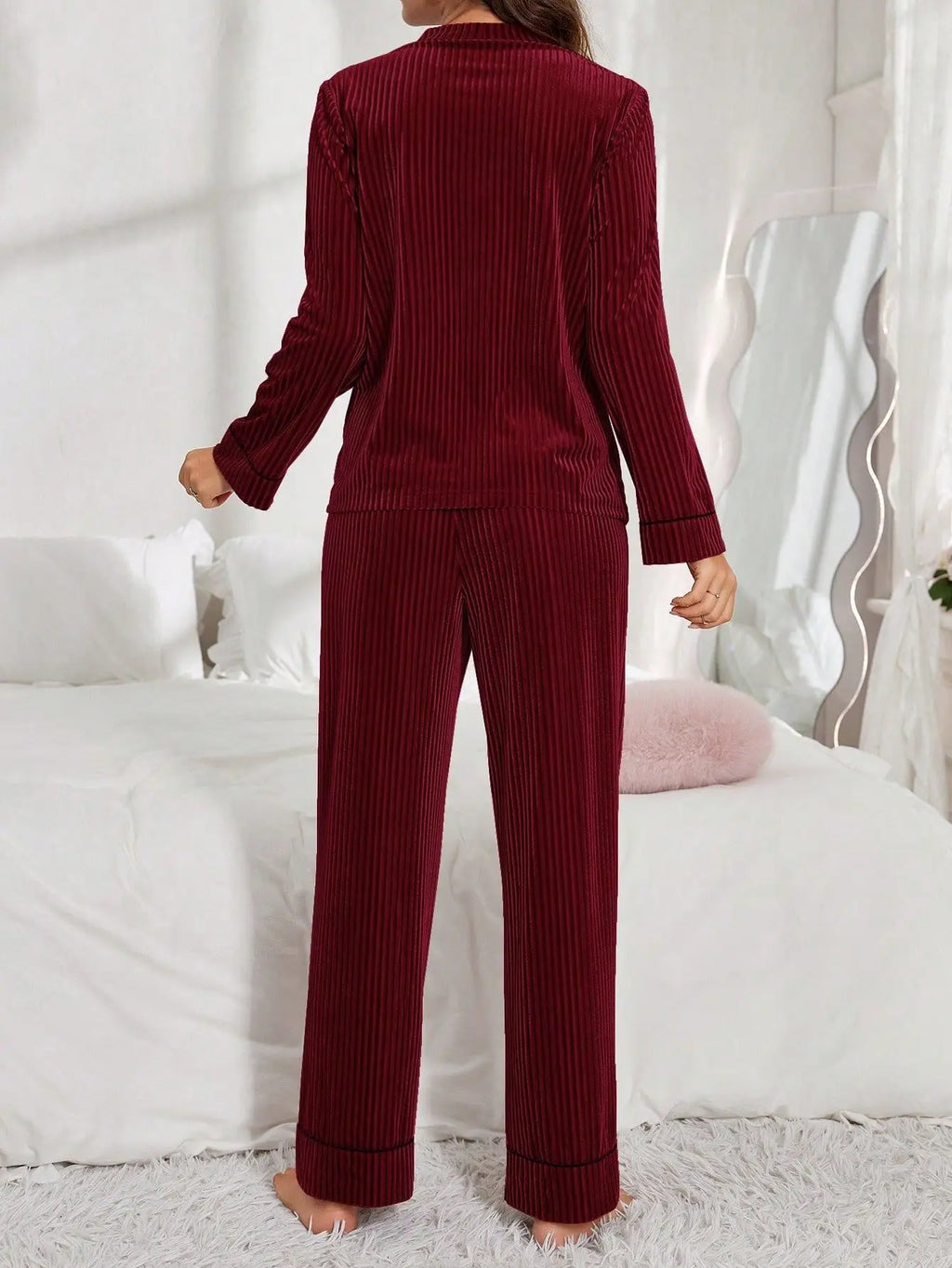 Nuisette Femme Pyjama Hiver — Tenue d'Intérieur Confortable, Ensemble Maison