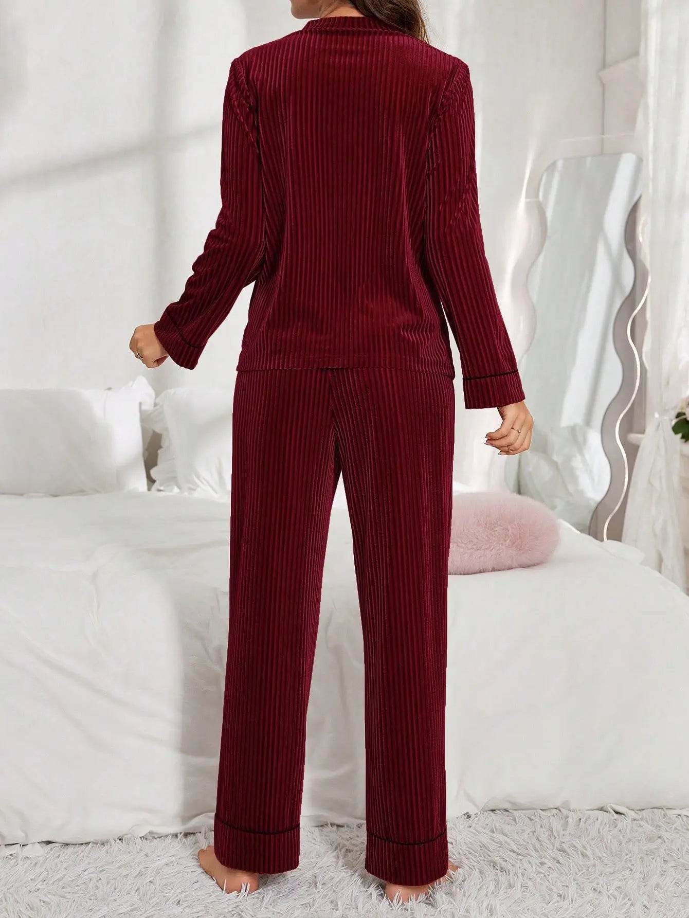 Nuisette Femme Pyjama Hiver — Tenue d'Intérieur Confortable, Ensemble Maison