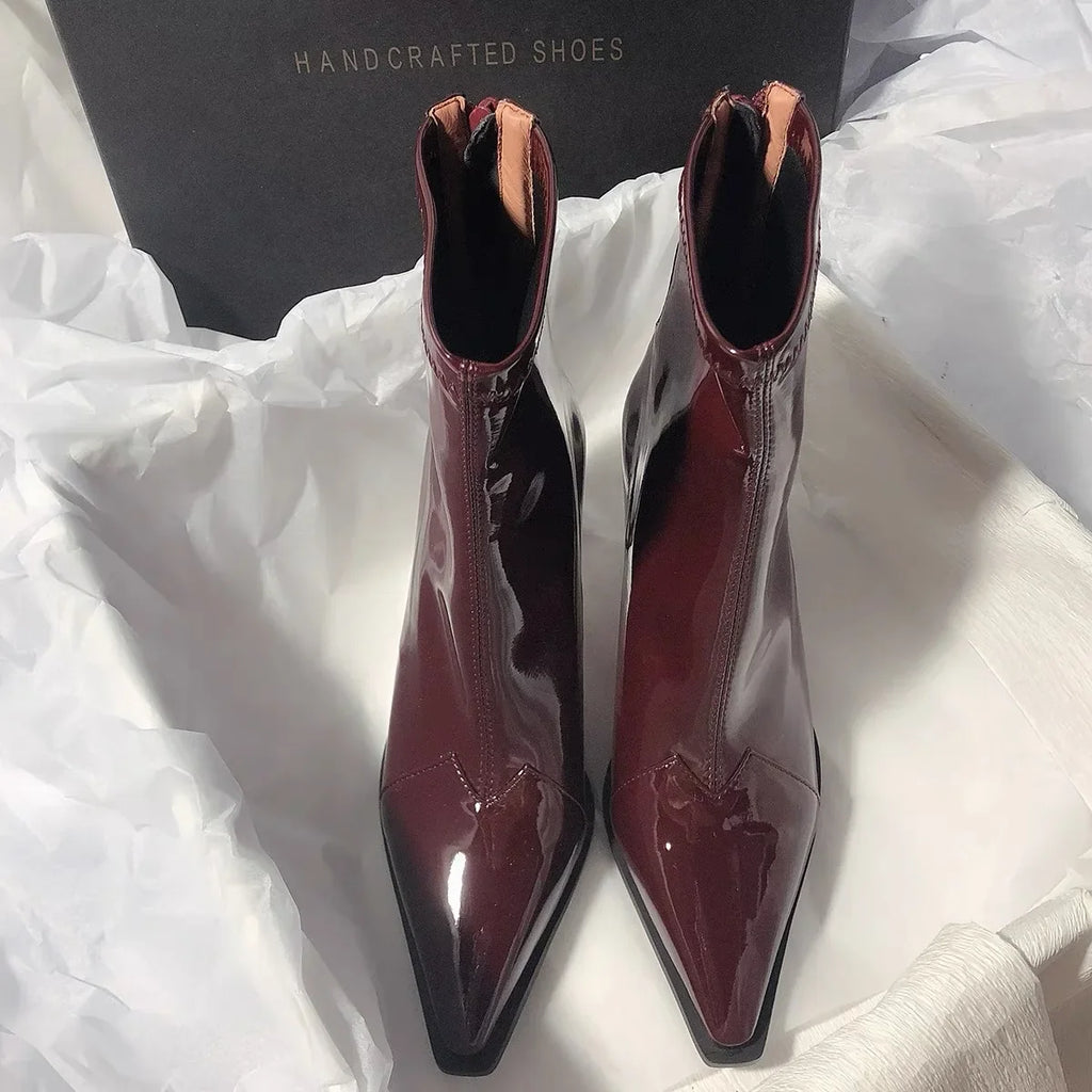 Bottines Chelsea Femme Talon Haut Bout Pointu — Style Goth, Hiver 2024