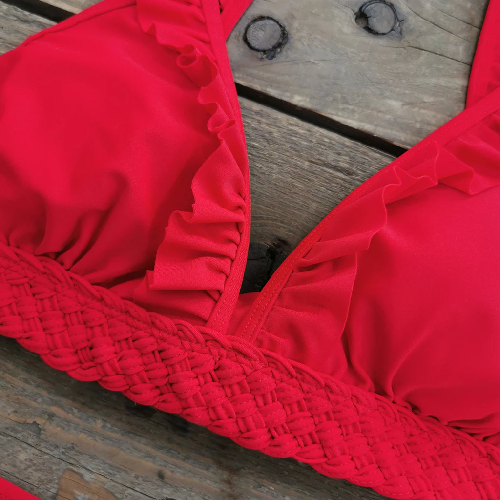 Bikini Taille Haute Bandage Floral 2026 — Volanté, Push Up, Bretelles Brésilien