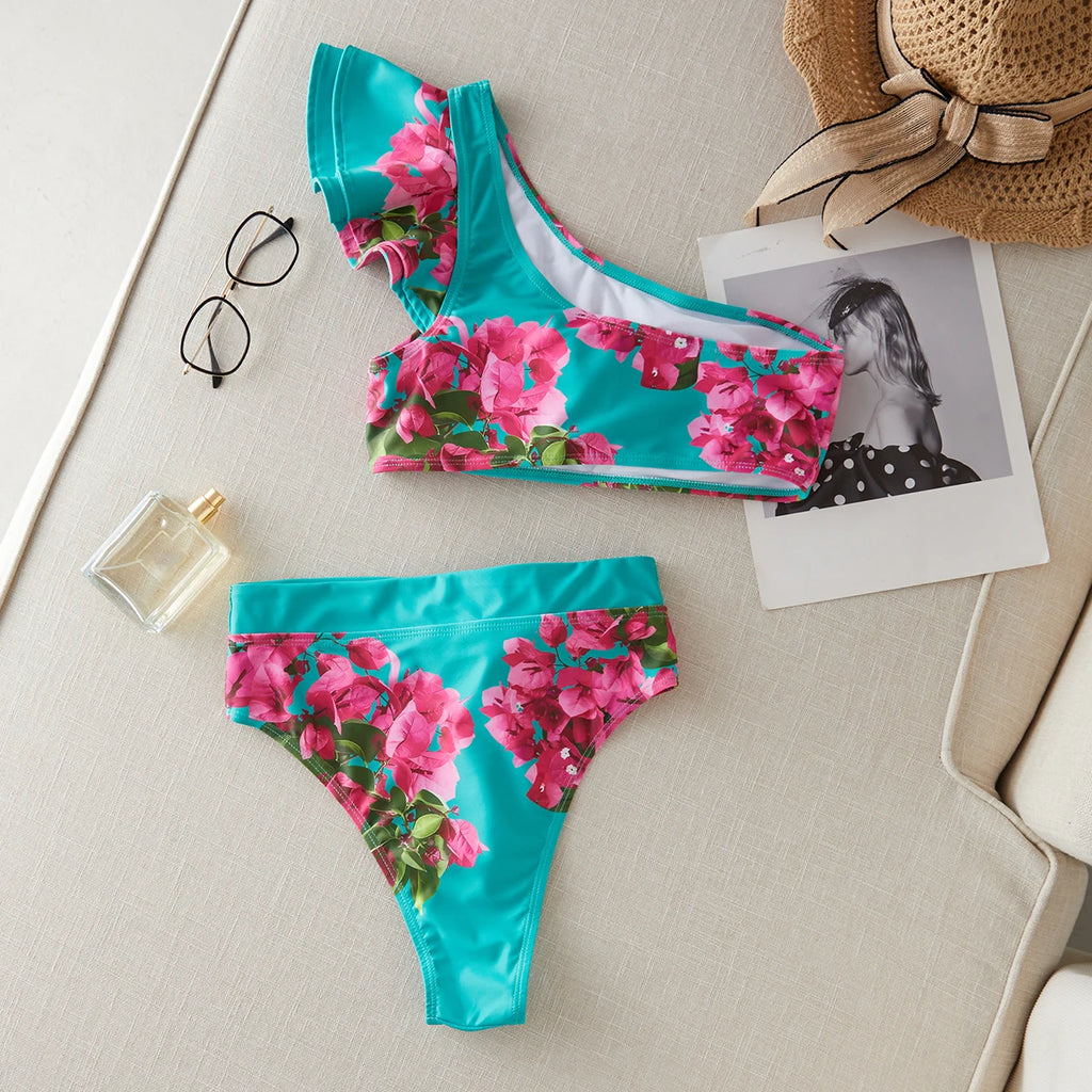 Bikini Taille Haute Bandage Floral 2026 — Volanté, Push Up, Bretelles Brésilien