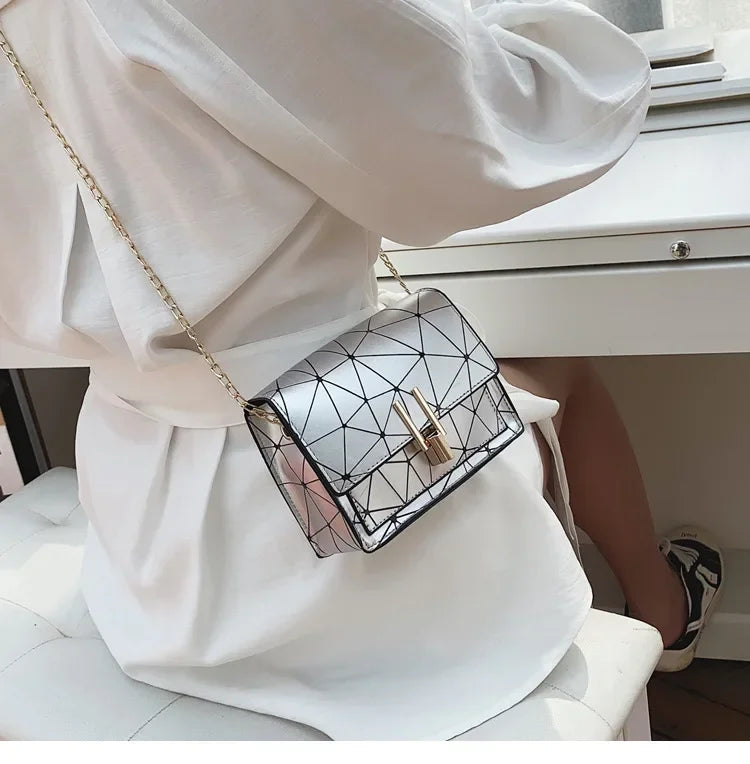 Sac Bandoulière Femme TPU Rayé Design Carré — Sac Épaule Tendance & Léger