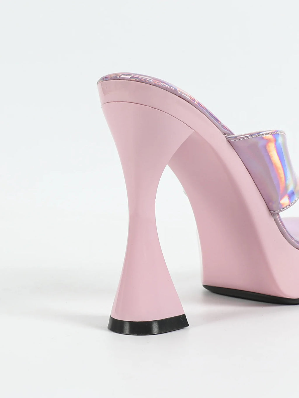 Mules Talon Carré 12cm Femme Été — Semelle Épaisse, Bout Pince, Slides Outdoor
