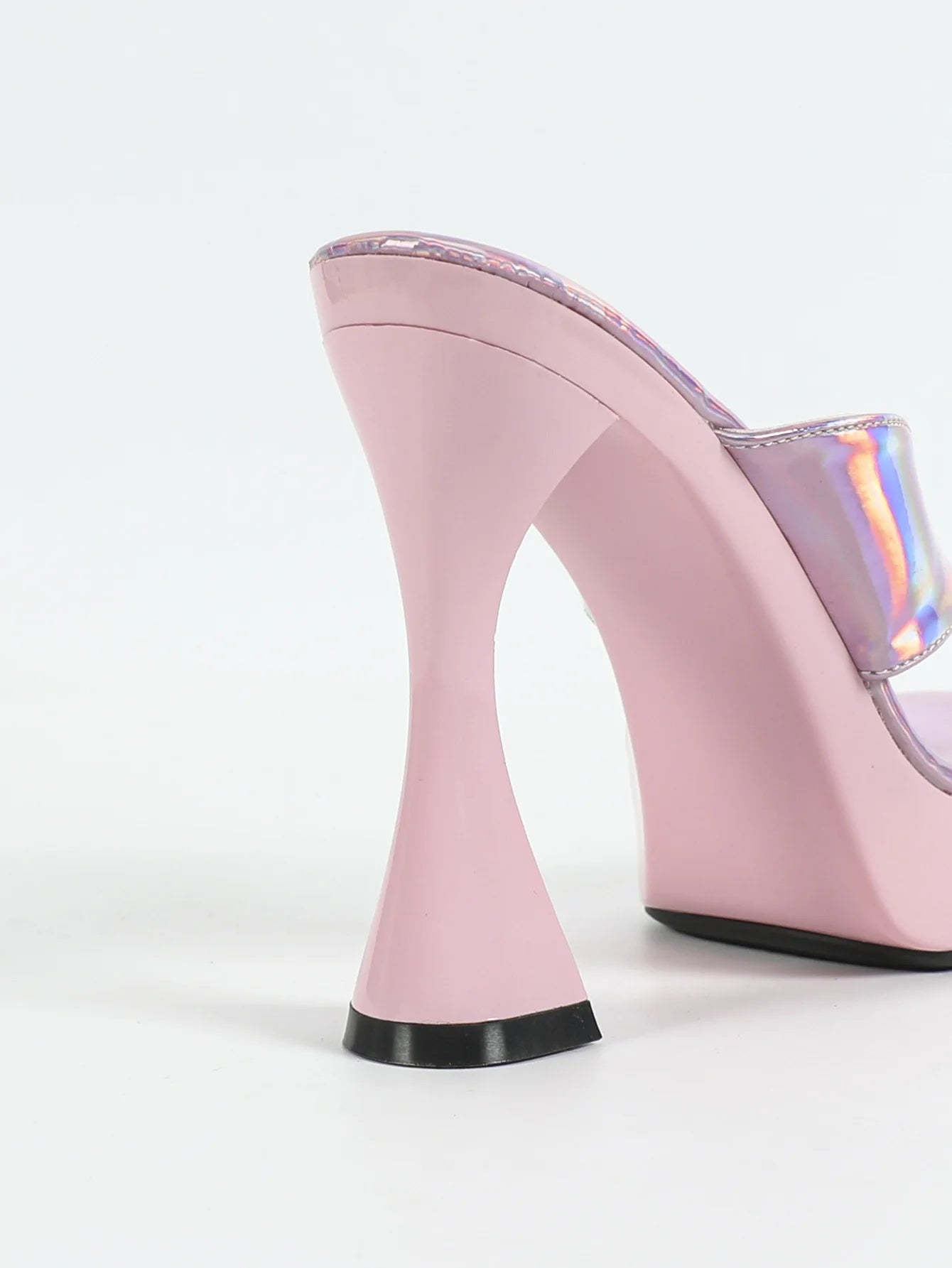 Mules Talon Carré 12cm Femme Été — Semelle Épaisse, Bout Pince, Slides Outdoor