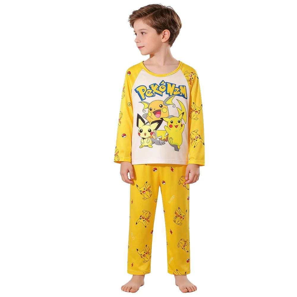 Pyjama Enfant Pikachu Pokémon — Manches Longues, Doux & Confortable, Garçon & Fille