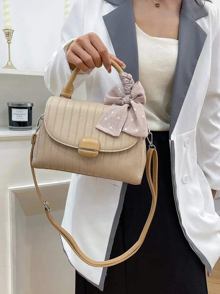Sac Satchel Carré Minimaliste Femme — Détail Cuir, Grande Capacité, Sac Couches Luxe